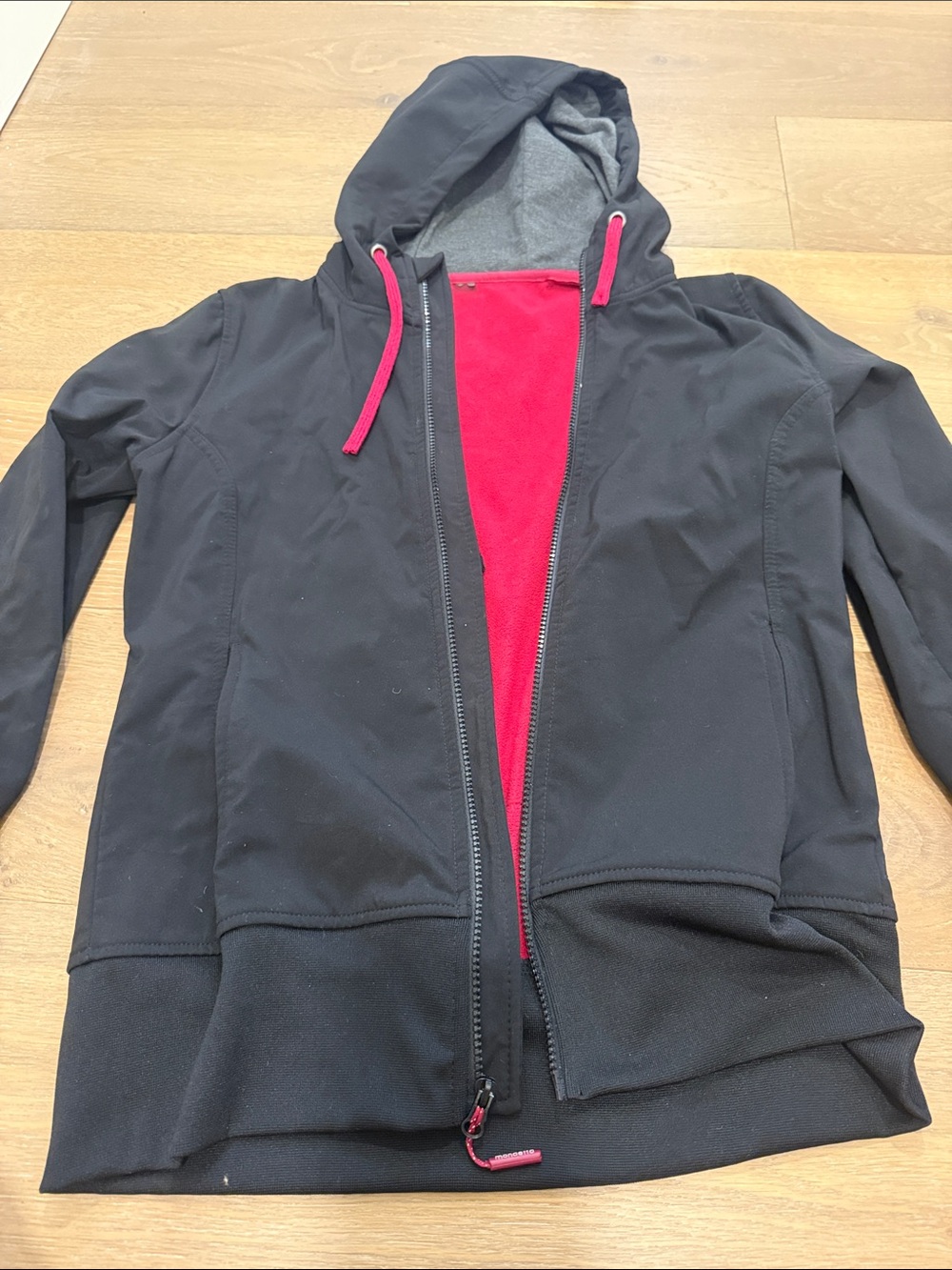 Mondetta Black Hooded Jacket with Pink Lining